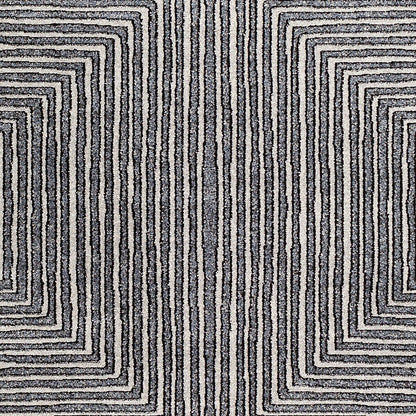 Surya Nepali Npi-2317 Medium Gray, Cream, Black Geometric Area Rug