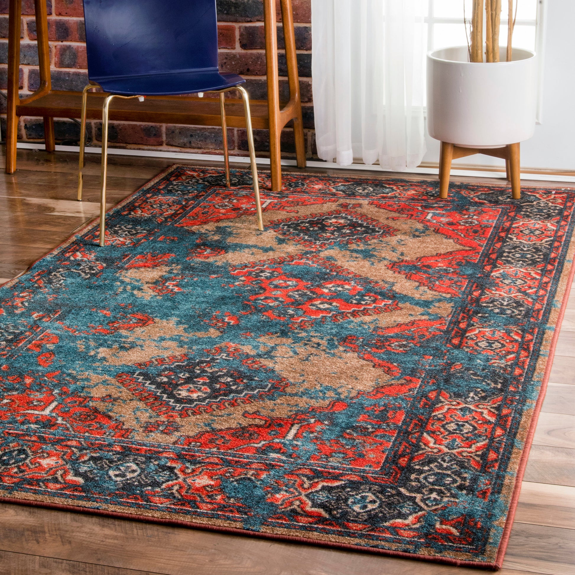 Nuloom Distressed Tribal Lavonna Ndi2503C Multi Area Rug