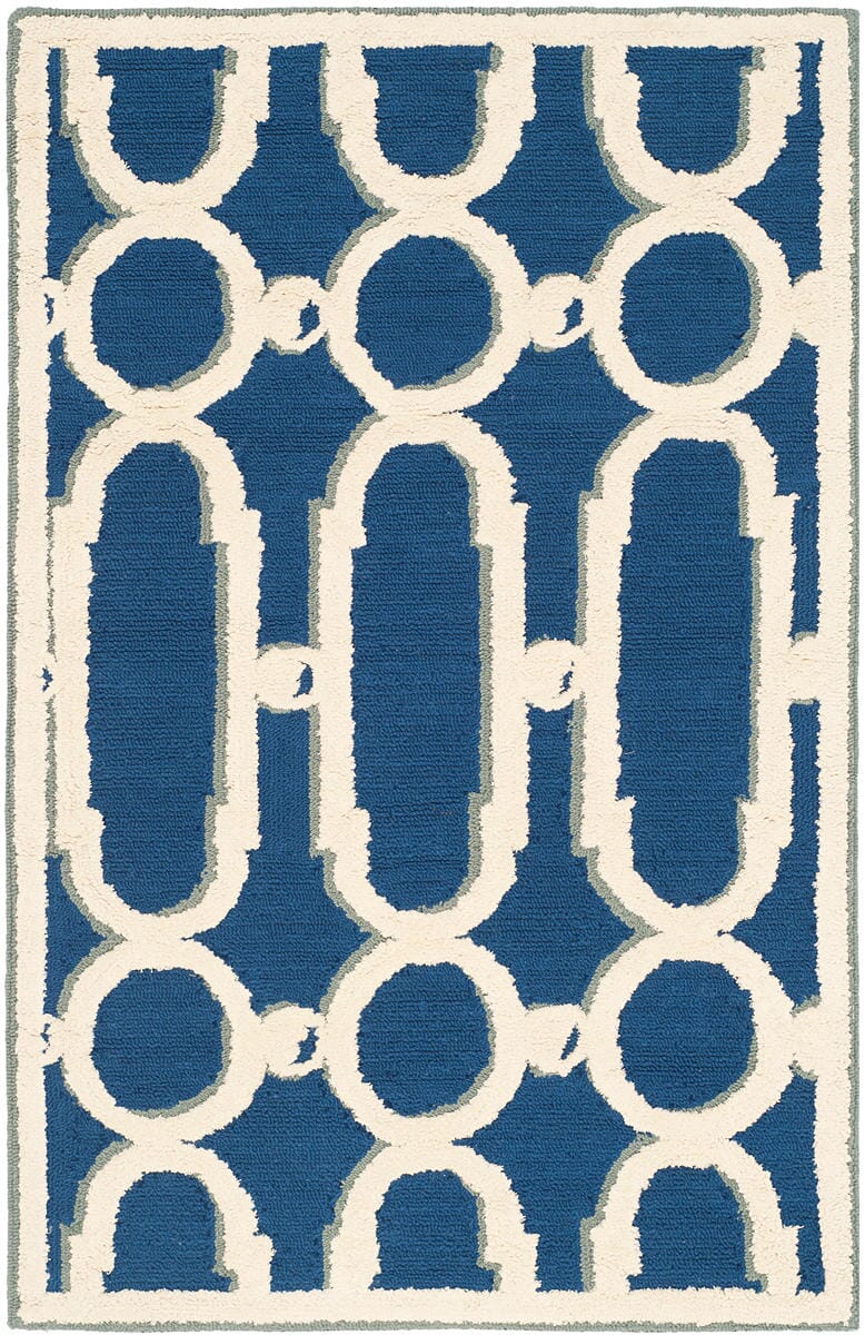 Safavieh Newport Npt434C Royal Blue / White Geometric Area Rug