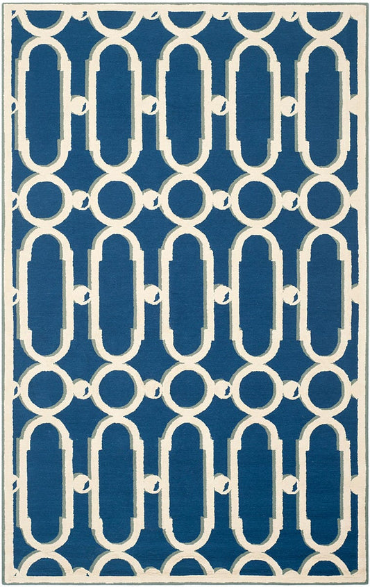 Safavieh Newport Npt434C Royal Blue / White Geometric Area Rug