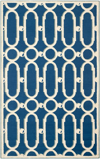 Safavieh Newport Npt434C Royal Blue / White Geometric Area Rug