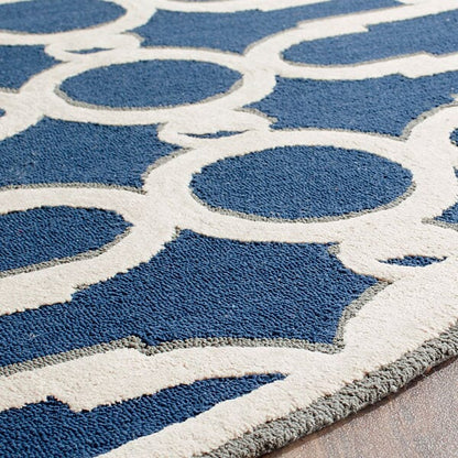 Safavieh Newport Npt434C Royal Blue / White Geometric Area Rug