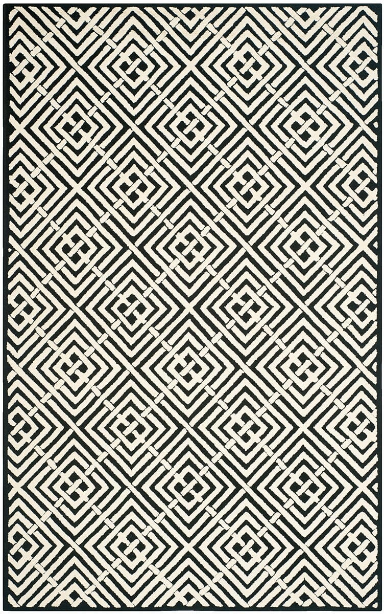 Safavieh Newport Npt436B Black / White Geometric Area Rug