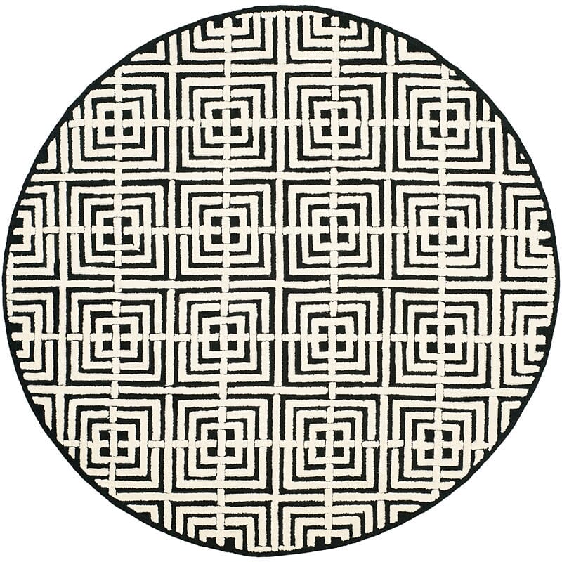 Safavieh Newport Npt436B Black / White Geometric Area Rug