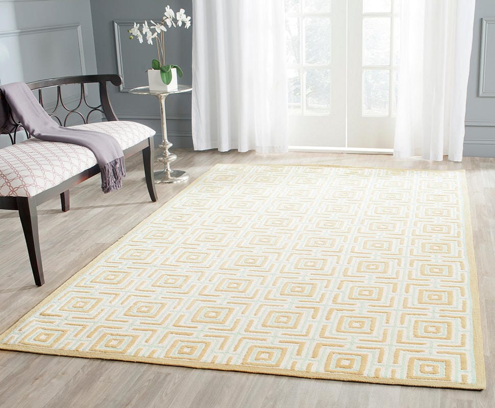 Safavieh Newport Npt438C Olive / Light Blue Geometric Area Rug