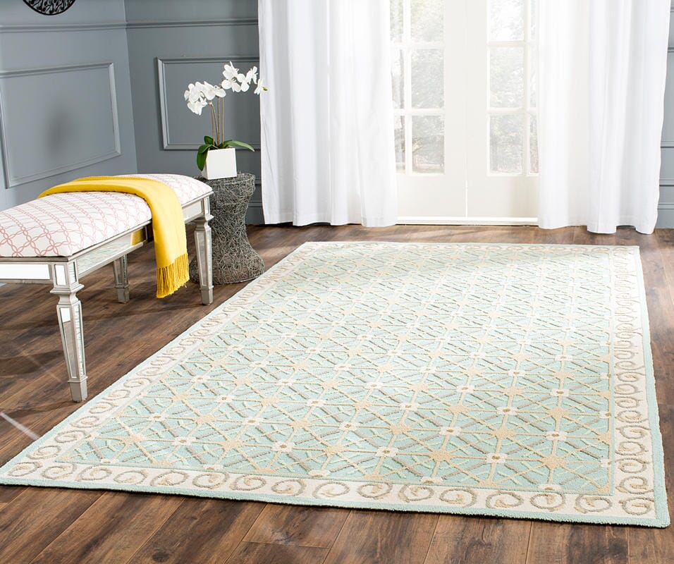 Safavieh Newport Npt443D Aquamarine / Beige Geometric Area Rug