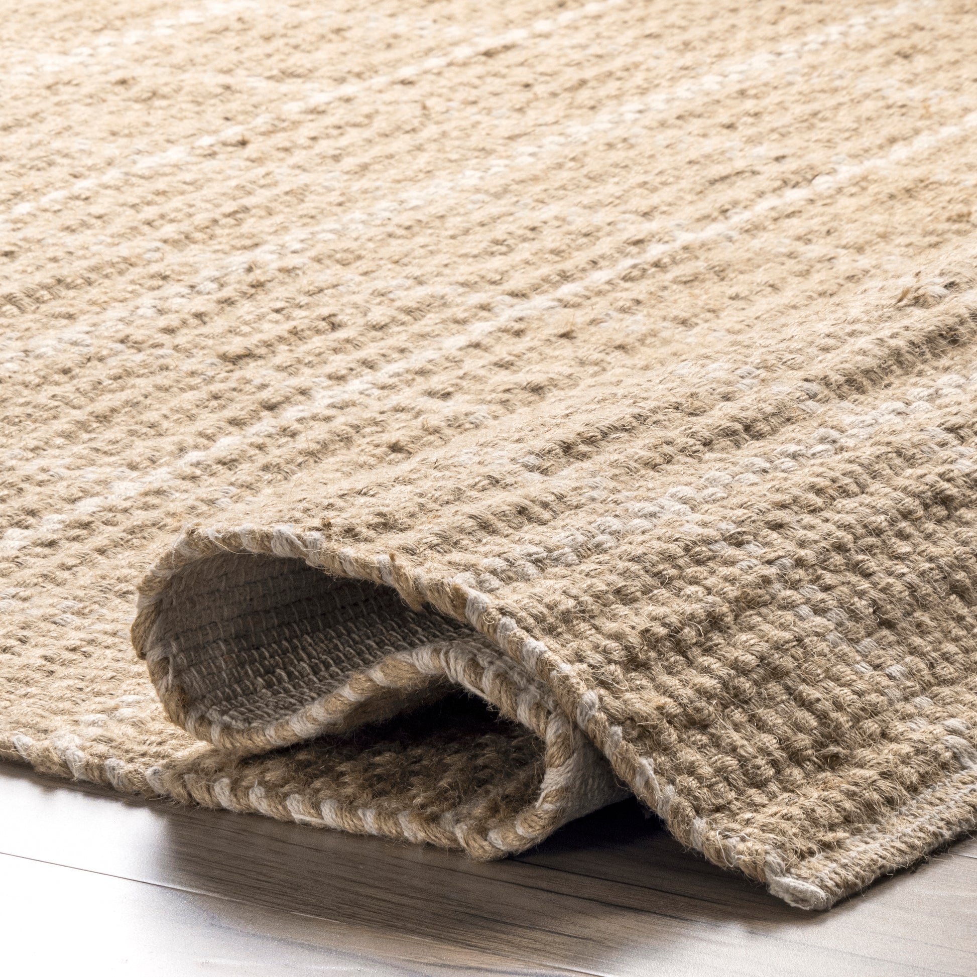 Nuloom Ella Farmhouse Checkered Nel1962A Natural Area Rug