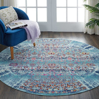 Nourison Vintage Kashan Vka02 Blue Vintage / Distressed Area Rug