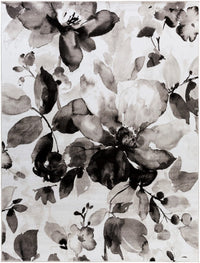 Surya Nova Nva-3013 Black, Charcoal, Medium Gray, Ivory Floral / Country Area Rug