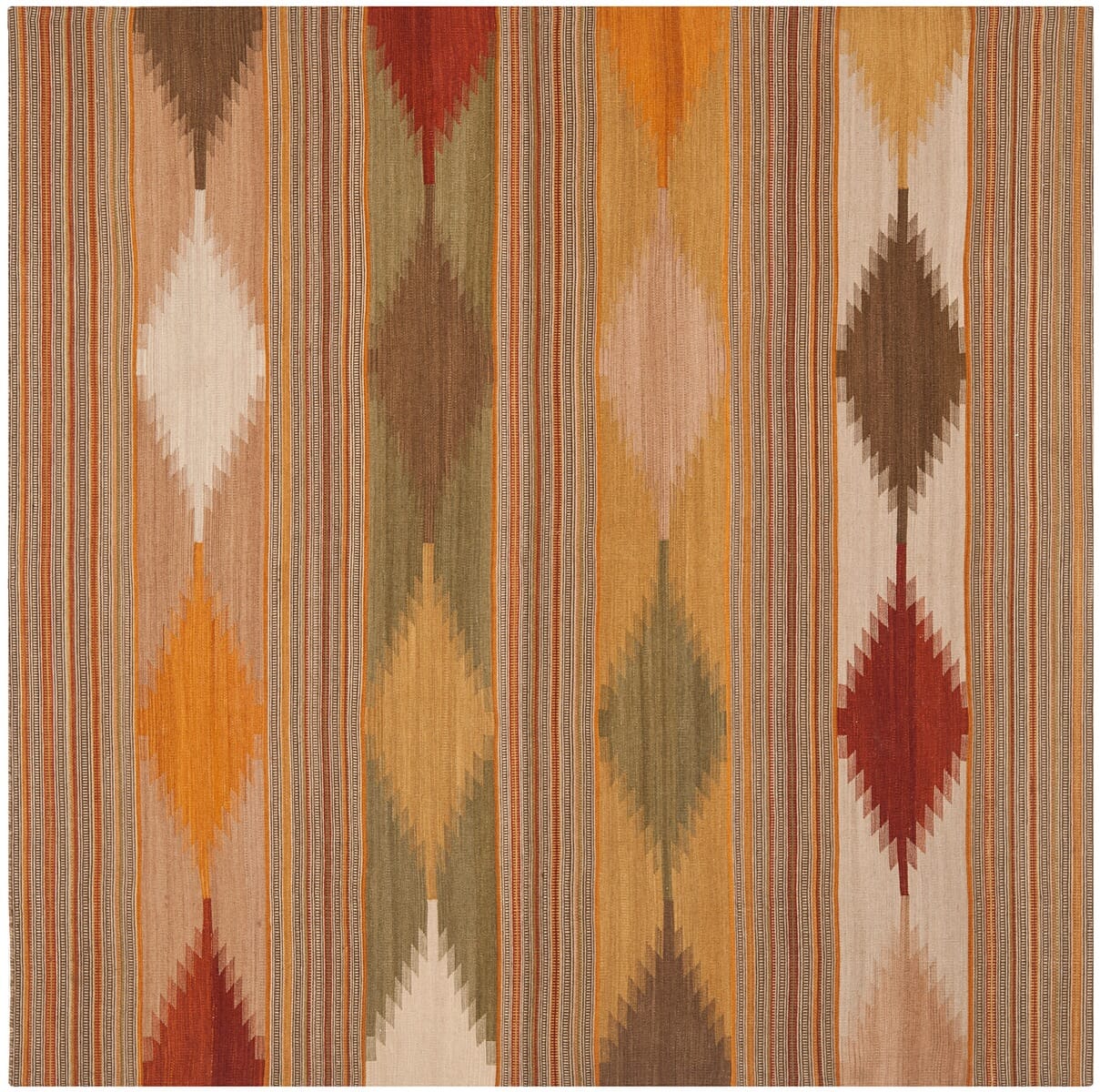 Safavieh Navajo Kilim Nvk175A Natural / Multi Southwestern Area Rug