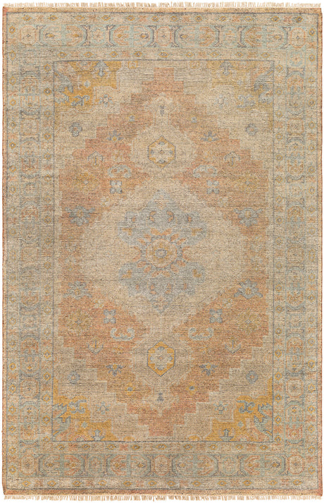 Surya Nirvana Nvn-2301 Dusty Coral, Mustard, Beige, Medium Gray Rugs.