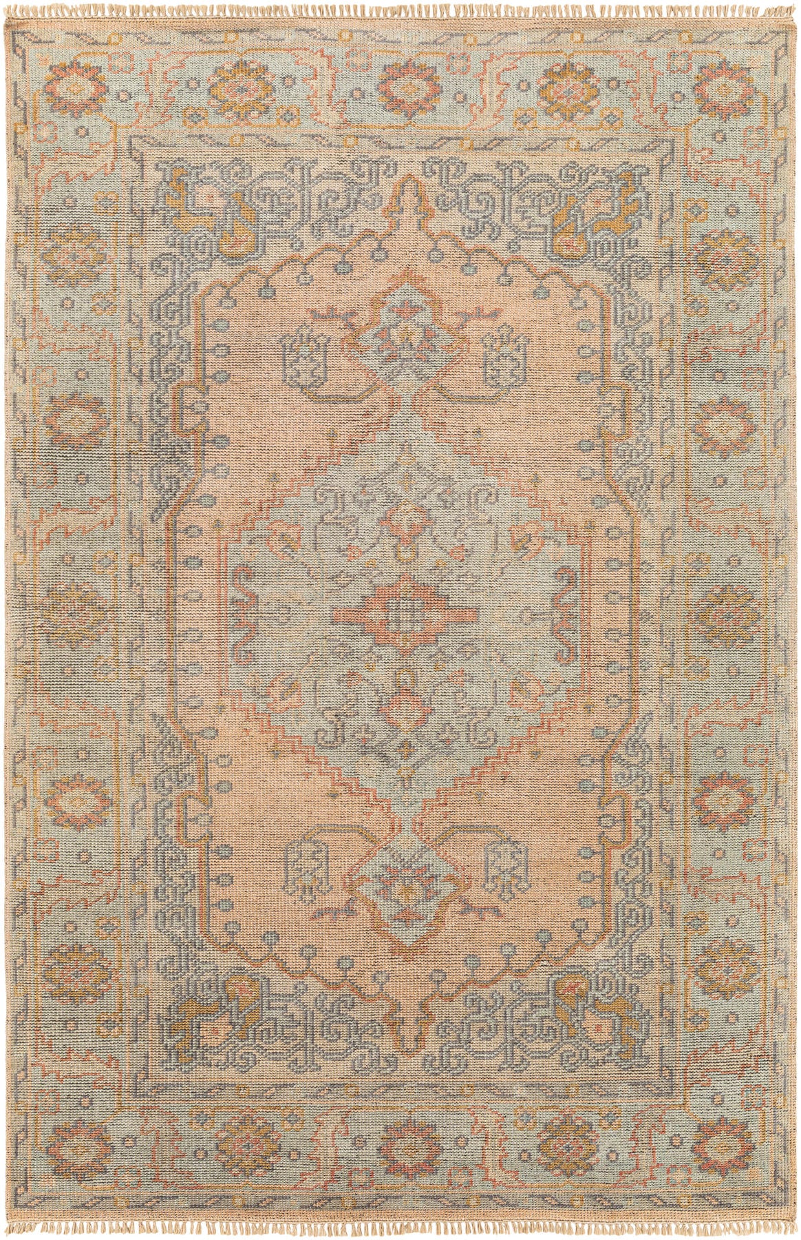 Surya Nirvana Nvn-2302 Dusty Coral, Mustard, Beige, Medium Gray Area Rug