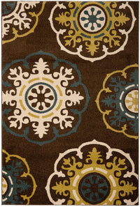 Safavieh Newbury Nwb8699-2552 Brown / Green Geometric Area Rug