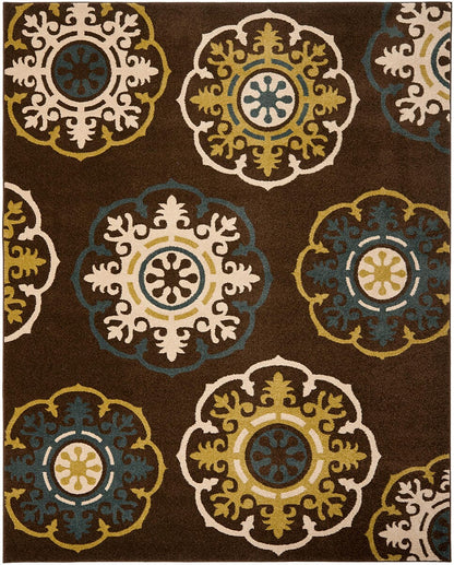 Safavieh Newbury Nwb8699-2552 Brown / Green Geometric Area Rug