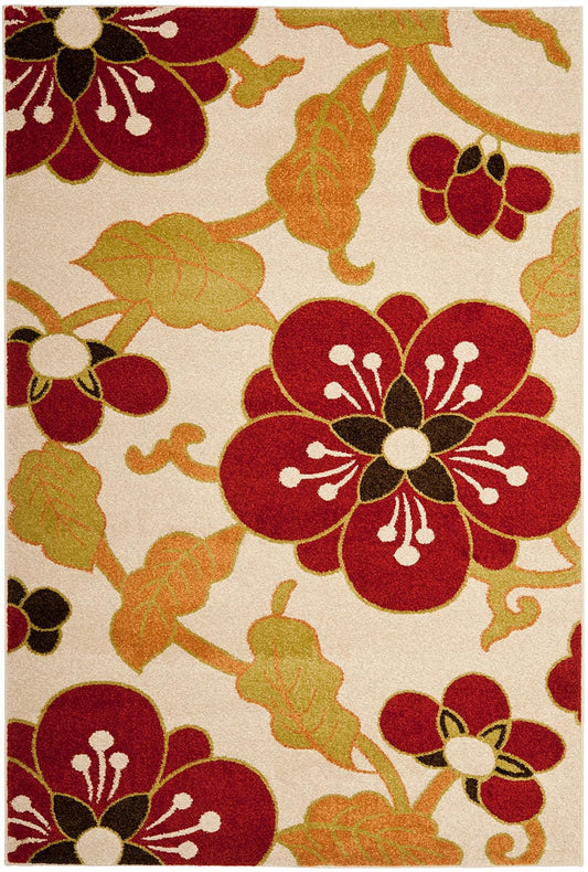 Safavieh Newbury Nwb8702-1240 Ivory / Red Floral / Country Area Rug