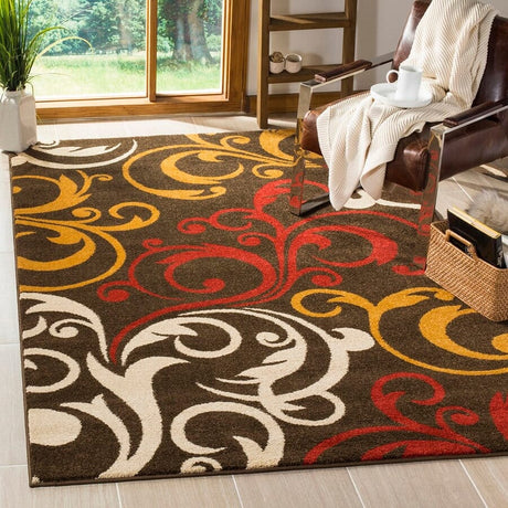 Safavieh Newbury Nwb8703-2520 Brown / Gold Rugs.