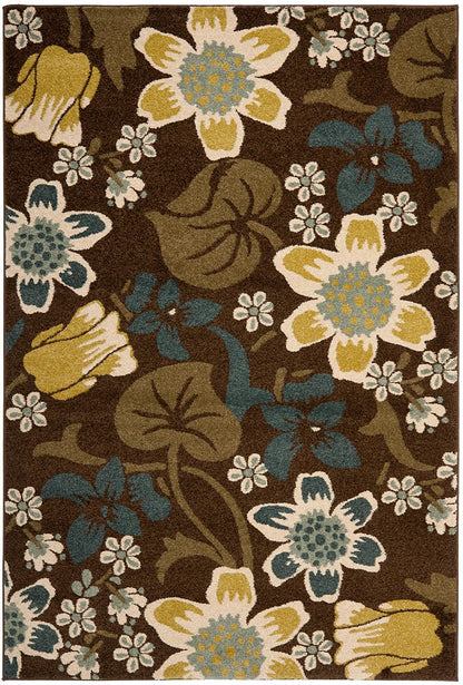 Safavieh Newbury Nwb8706-2521 Brown / Blue Floral / Country Area Rug