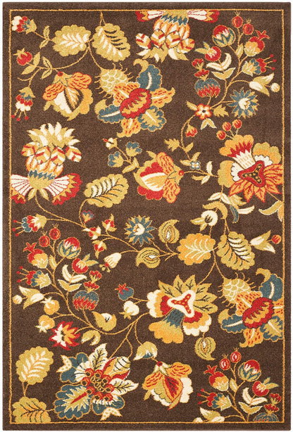 Safavieh Newbury Nwb8707-2552 Brown / Green Floral / Country Area Rug