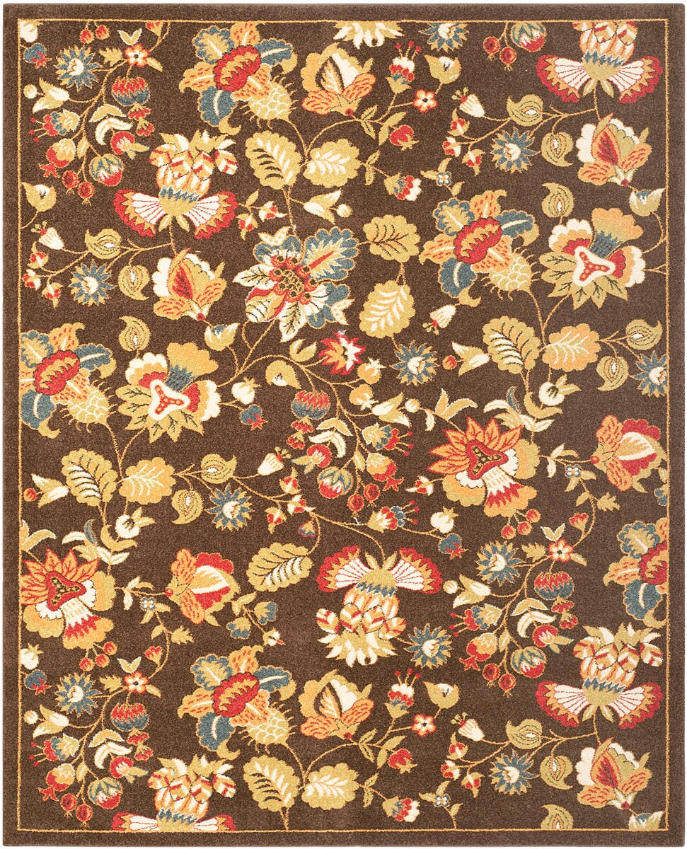 Safavieh Newbury Nwb8707-2552 Brown / Green Floral / Country Area Rug