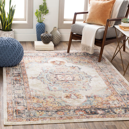 Surya New Mexico Nwm-2300 Denim, Khaki, Butter, Burnt Orange Area Rug