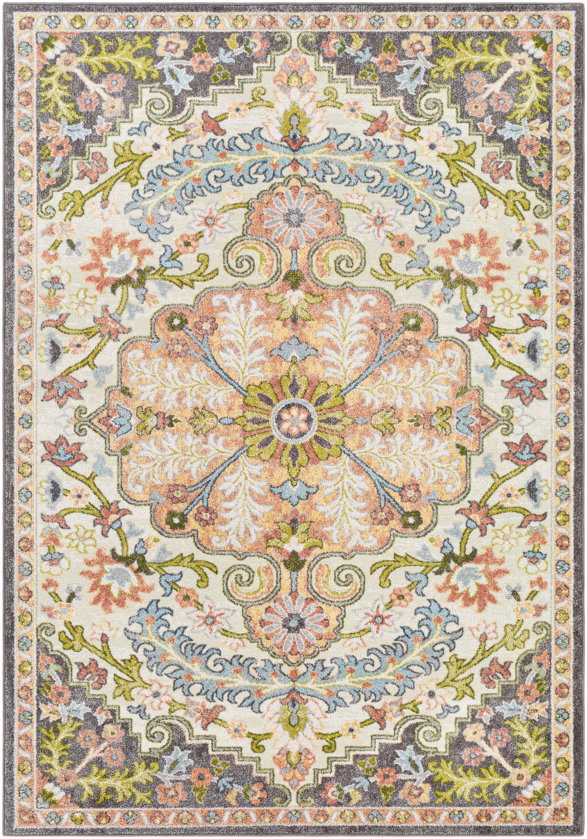 Surya New Mexico Nwm-2340 Charcoal, Cream, White, Dark Green Rugs.