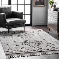 Nuloom Sully Snowflake Textured Nsu2334A Gray Area Rug