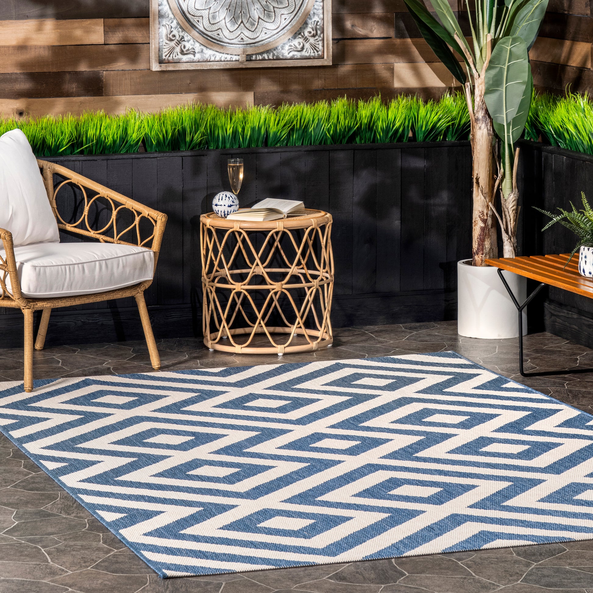 Nuloom Shane Celtic Trellis Nsh2868B Blue Area Rug