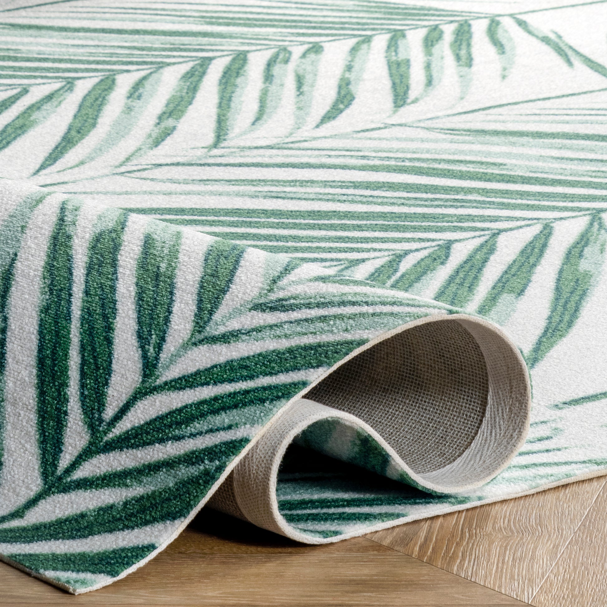 Nuloom Tropical Palm Ntr2024A Green Area Rug