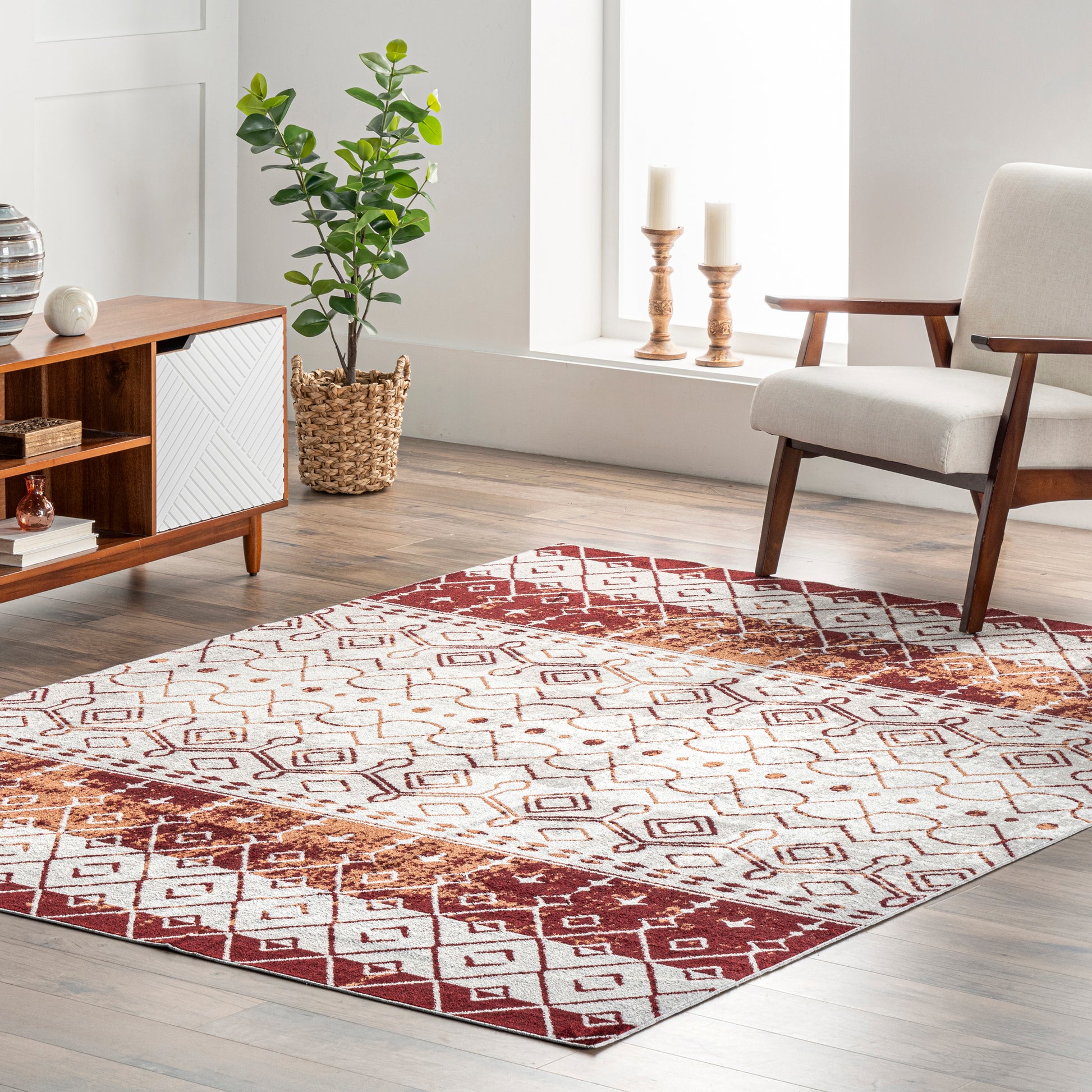 AreaRugs.com Wavaj Nwa1270B Red Area Rug