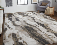 Feizy Vancouver 39Fgf Charcoal/Beige Area Rug