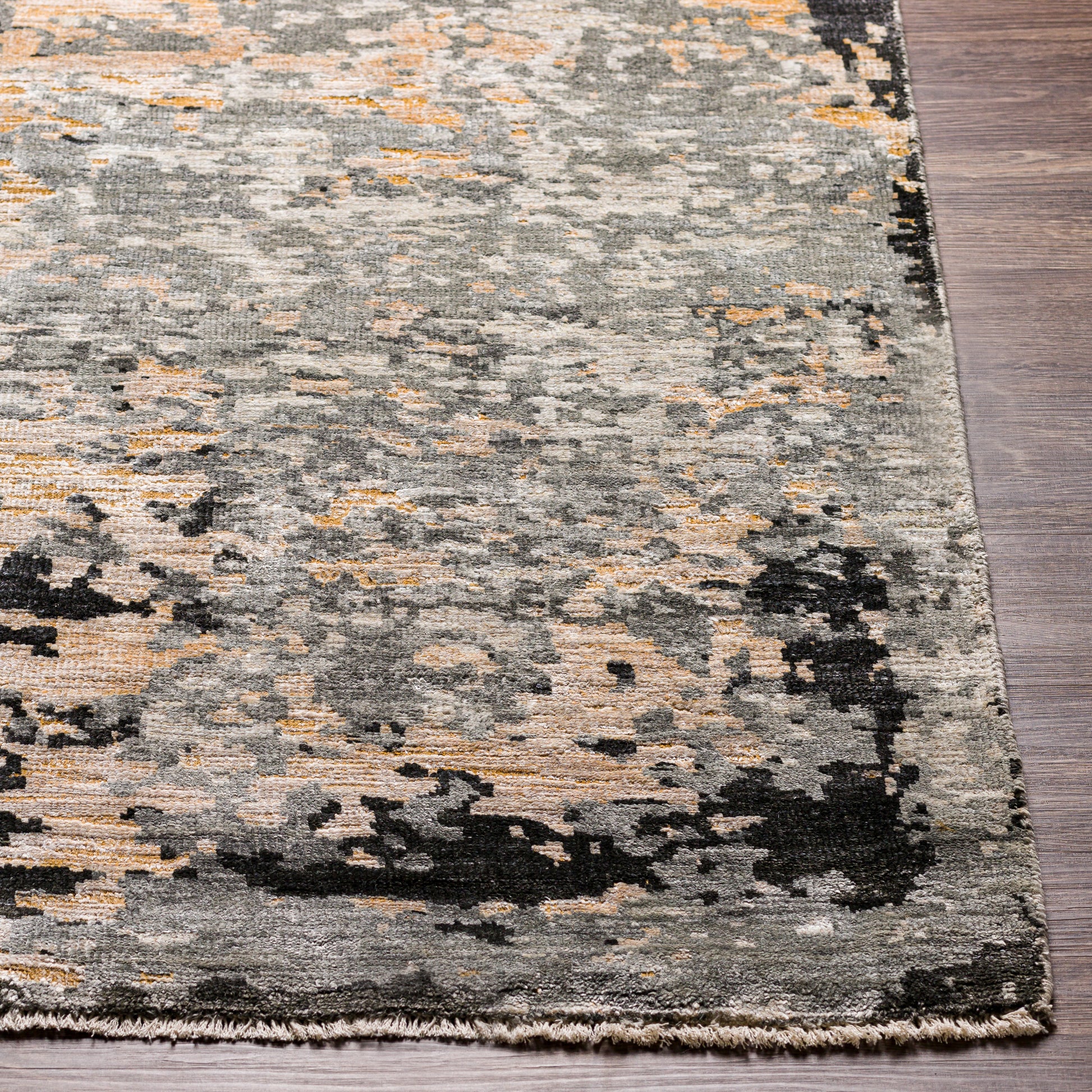 Surya Ocean Oce-2300 Taupe, Light Gray, Charcoal, Camel Area Rug