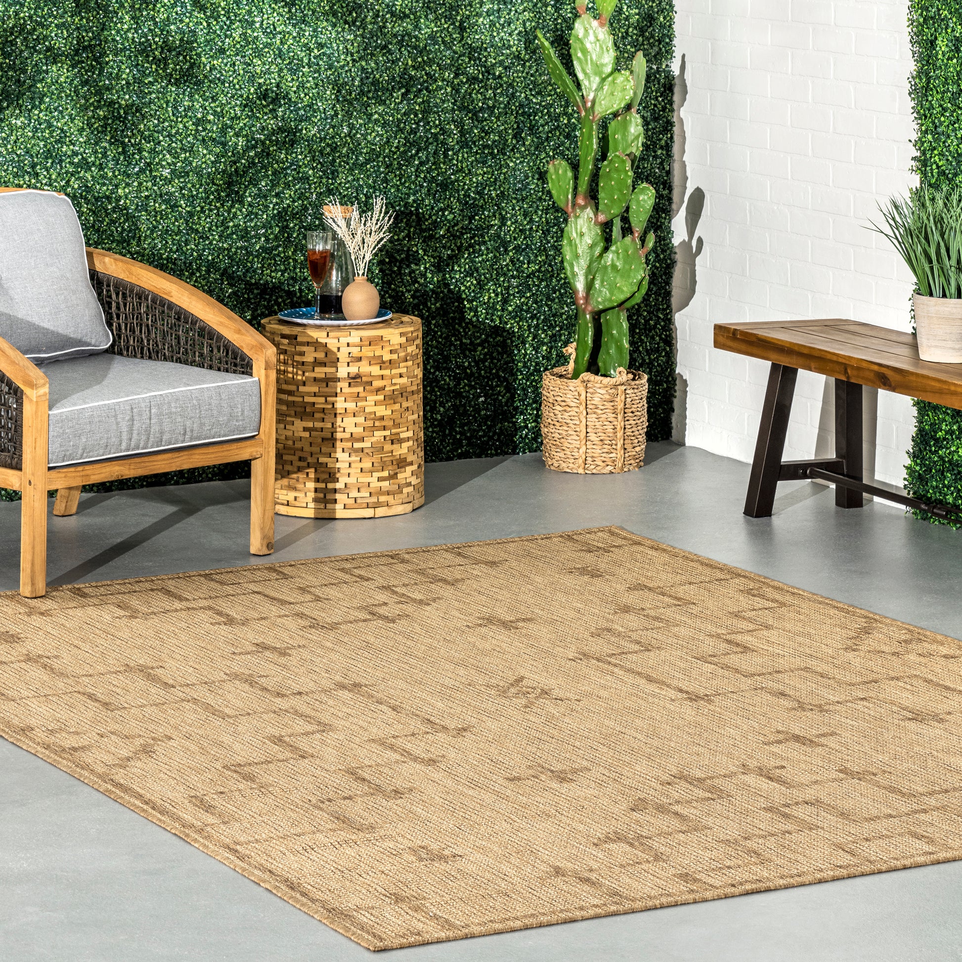 Nuloom Breanna Global Inspired Tribal Nbr1813A Beige Area Rug