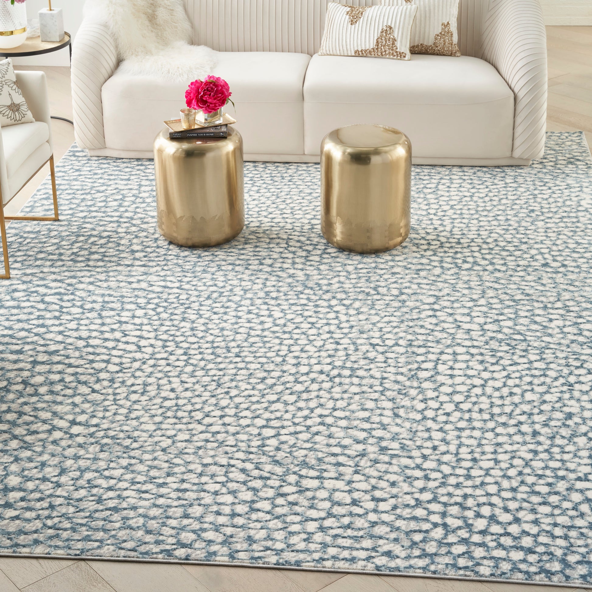 Nourison Joli Imhr4 Ivory/Blue/Grey Area Rug