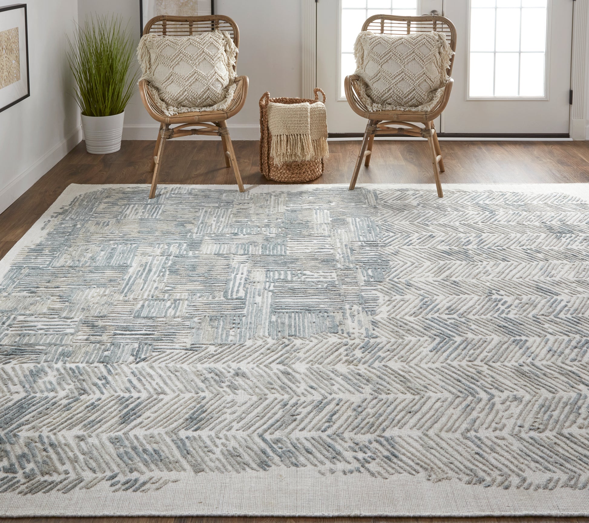 Feizy Elias 6891F Gray/Green Area Rug