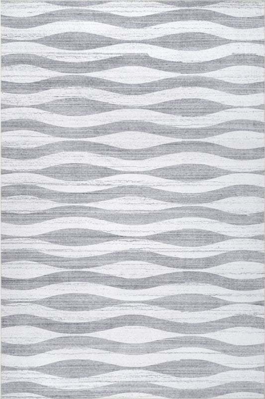 AreaRugs.com Wavaj Nwa1103A Light Gray Area Rug