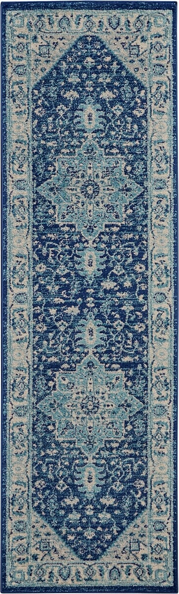 Nourison Tranquil Tra06 Ivory / Navy Vintage / Distressed Area Rug