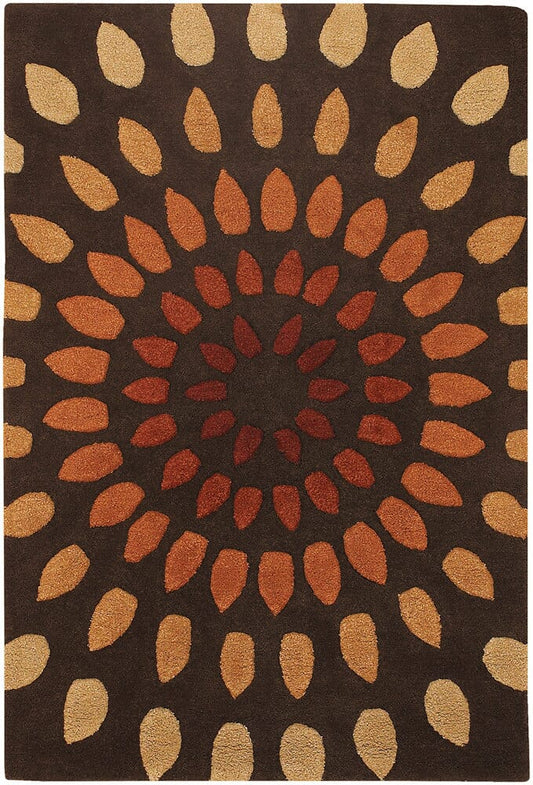 Chandra Oleander Ole-24800 Brown / Tan / Orange / Red Geometric Area Rug