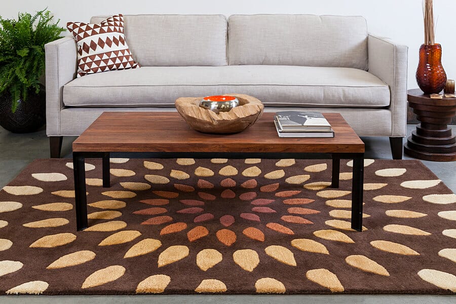 Chandra Oleander Ole-24800 Brown / Tan / Orange / Red Geometric Area Rug