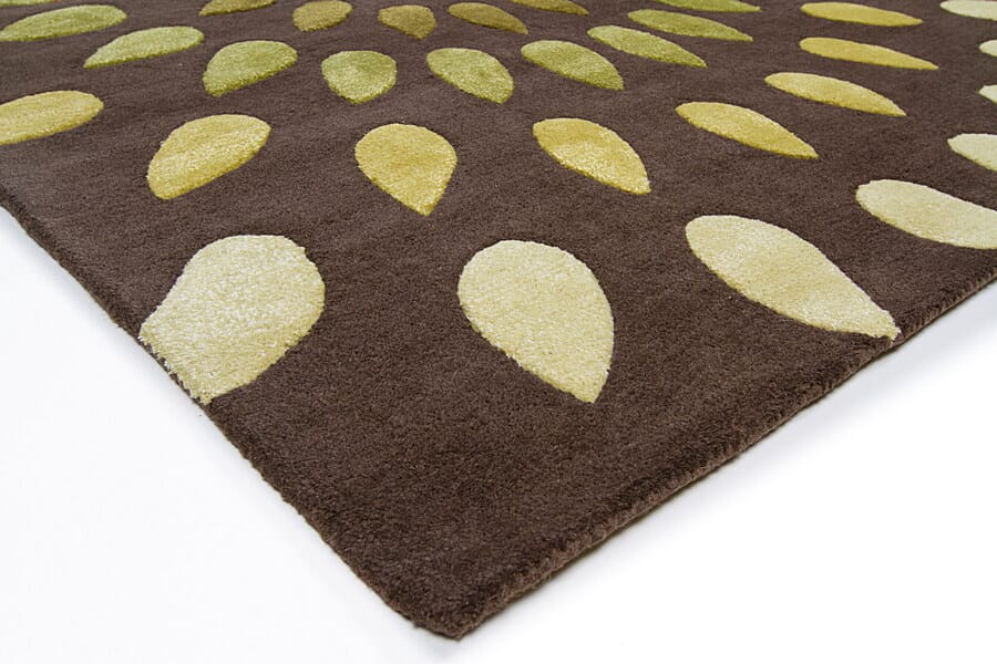 Chandra Oleander Ole-24801 Brown / Green Geometric Area Rug