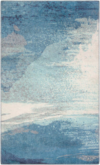 Surya Olivia Olv-2300 Aqua, Bright Blue, Charcoal, Cream Area Rug