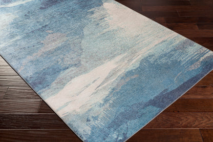 Surya Olivia Olv-2300 Aqua, Bright Blue, Charcoal, Cream Area Rug