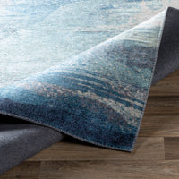 Surya Olivia Olv-2300 Aqua, Bright Blue, Charcoal, Cream Area Rug