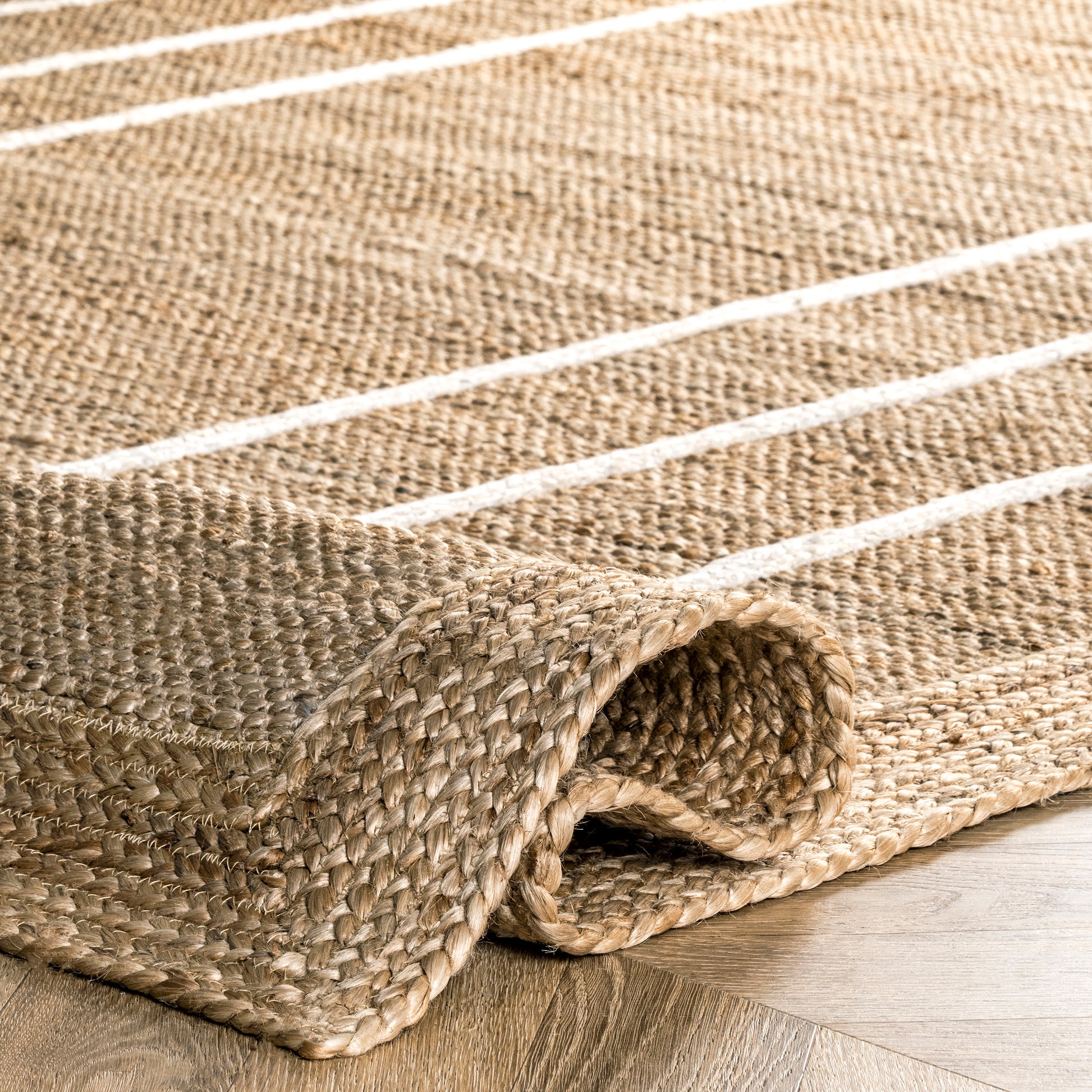 Nuloom Caile Raised Jute Nca3508A Ivory Area Rug