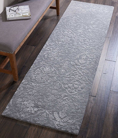 Nourison Opaline Opa14 Charcoal / Silver Geometric Area Rug