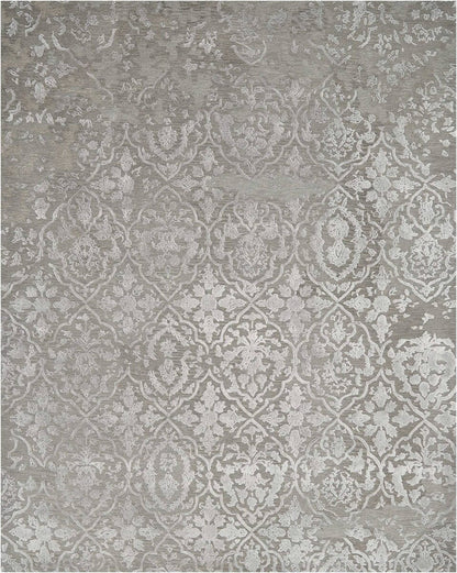 Nourison Opaline Opa14 Charcoal / Silver Geometric Area Rug