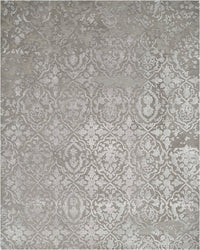 Nourison Opaline Opa14 Charcoal / Silver Geometric Area Rug