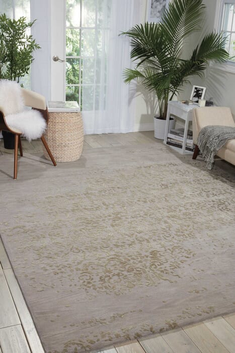 Nourison Opaline Opa08 Silver Vintage / Distressed Area Rug