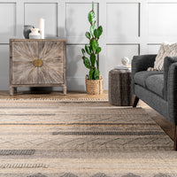 Nuloom Geometric Stripes Nge1408A Beige Area Rug