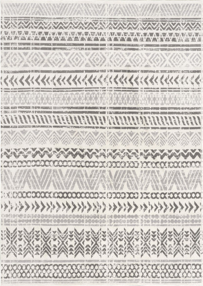 Nuloom Chloe Tribal Motif Banded Nch1729B Light Gray Area Rug