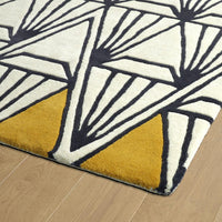 Kaleen Origami Org01-01 Ivory , Charcoal , Butterscotch Geometric Area Rug